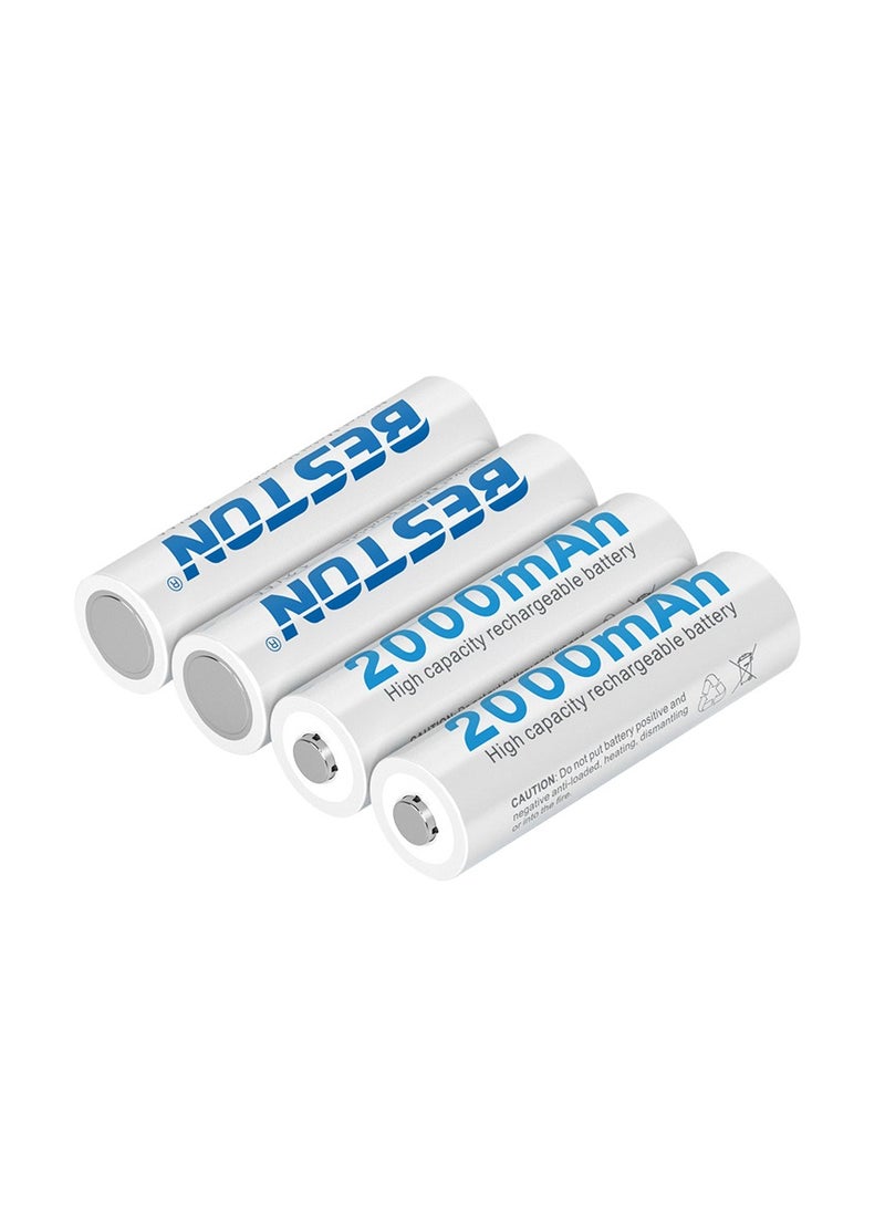 BESTON Beston AA Rechargeable 1.2V 2000mAh Batteries - Pack of 4  - Image 3