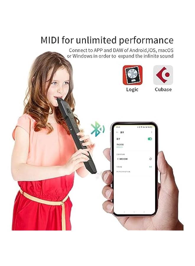 Generic Mini Saxophone Instrument, Digital Wind Instrument Portable Electronic Musical Instruments Set with 10 Tones Removable Nozzle Rechargeable Battery USB MIDI Connect  - Image 5
