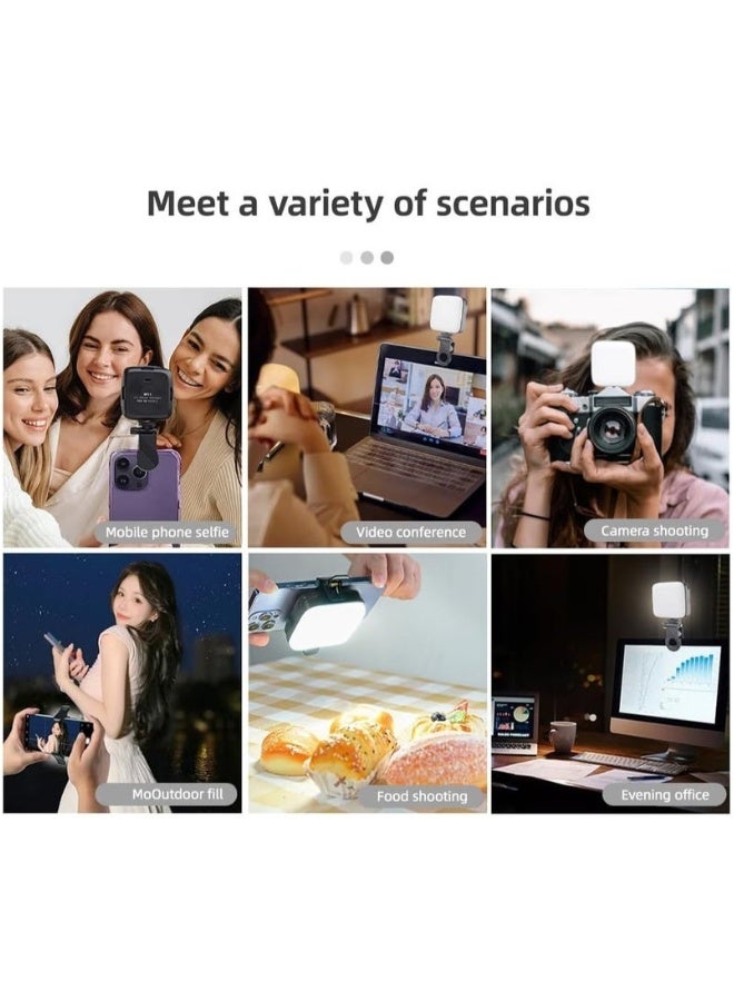 Mlbose M11 LED Video Lamp 4.5W Pocket LED Video Light – Portable Bi-Color Vlog Lamp with 2000mAh Battery, 3000K-9900K Dimmable, 64 LEDs, Clip & Hot Shoe Mount – M11 Photography Light - Image 2