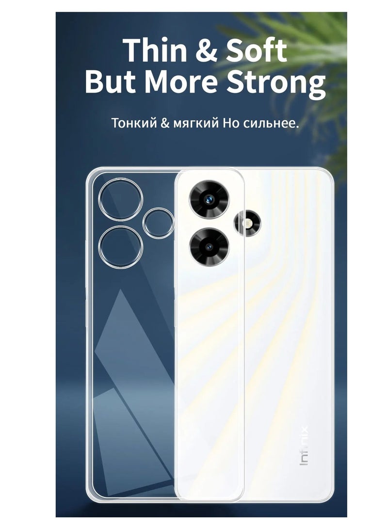 جراب شفاف من جل البولي يوريثين الحراري الناعم من السيليكون المرن ومضاد للخدش متوافق مع شاومي انفينيكس هوت 30i ان اف سي X669D 4G (6.55 انش) - شفاف - Image 2