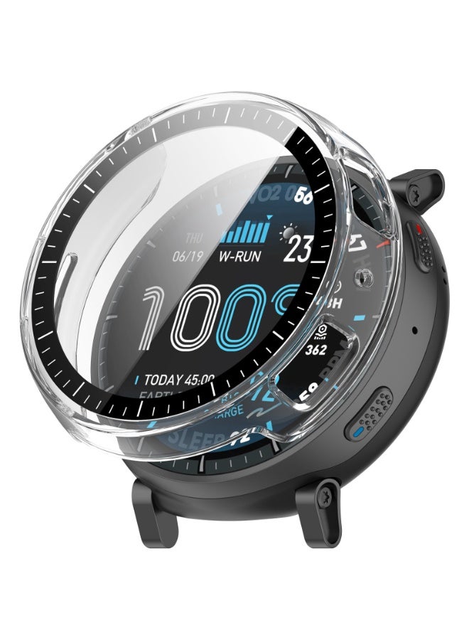 قضية Amazfit Active Max A2557 زجاج مقلص + غطاء الكمبيوتر الشخصي الصلب ، تغطية حالة الوقاية المتوافقة مع اكسسوارات Amazfit Active Max Protector (واضحة) - Image 1