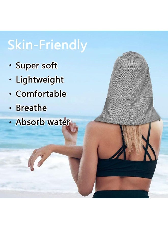 Relex Cooling Hoodie Towel, Soft Comfortable Fast Drying Hoodie Multifunctional Sun Protections Neck Wrap Scarf & Head Towel Outdoor Sunscreen Cooling Sweatband for Cycling Gym Yoga Camping (Grey) - Image 3