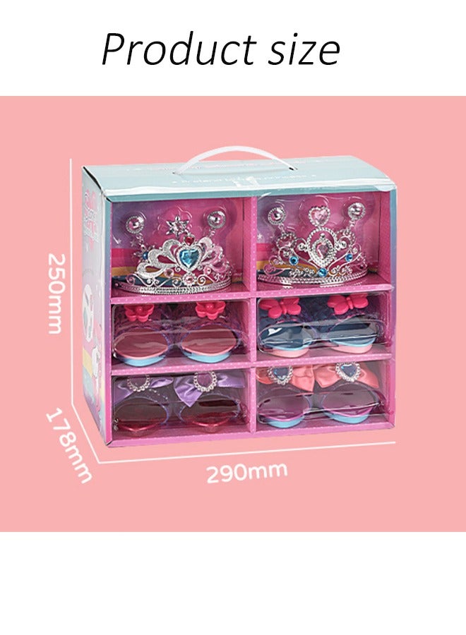 Children's dress up toys girls toys wearable princess shoes crystal high heels necklace crown mobile phone children's jewelry toys role play birthday party gifts suitable for 3-4-5-6-7-8 years old g - Image 2