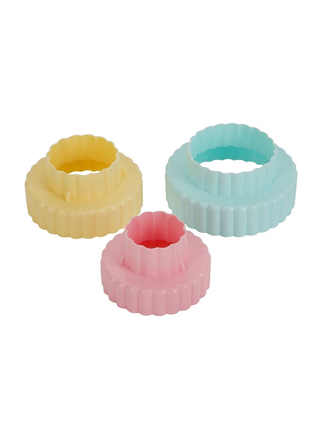 Royalford Double-Side Cookie Cutter- RF10967, Round Cookie Cutter and Fondant Plastic Cookie Cutters - Set of 3 Assorted Multicolor - Image 5