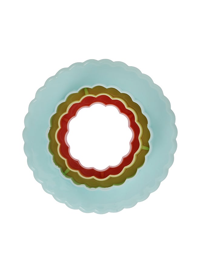 Royalford Double-Side Cookie Cutter- RF10967, Round Cookie Cutter and Fondant Plastic Cookie Cutters - Set of 3 Assorted Multicolor - Image 1