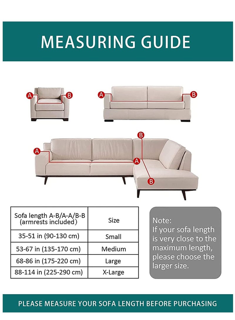 HAPPY MOOD Sofa Slipcover Armchair Couch Cover With Elastic Straps Furniture Protector Washable Anti Skid Stretch Home Decor (1 Seater) Pillows Not Included - Image 3