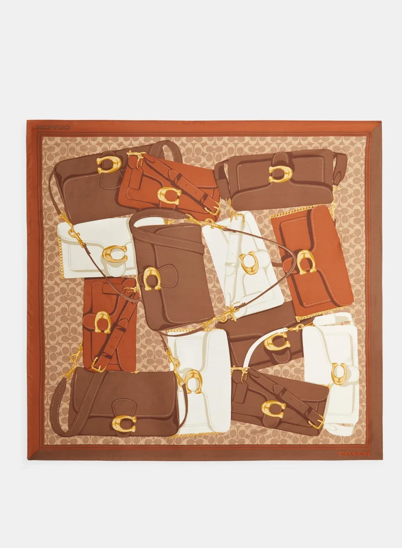 كوتش Tabby Printed Silk Square