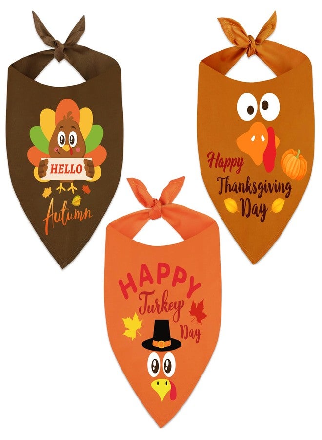 Bolake 3 Pack Fall Dog Bandanas Thanksgiving Dog Bandanas with Classic Thanksgiving Patterns Adjustable Triangle Accessories Scarf for Small Medium Large Dogs Cats Pets - Image 1