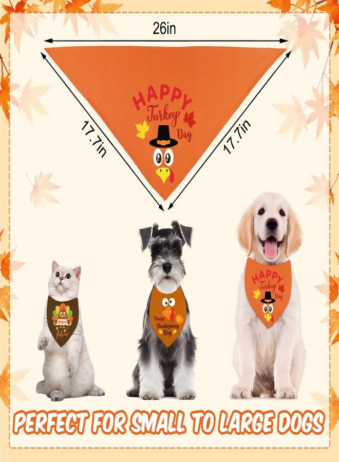 Bolake 3 Pack Fall Dog Bandanas Thanksgiving Dog Bandanas with Classic Thanksgiving Patterns Adjustable Triangle Accessories Scarf for Small Medium Large Dogs Cats Pets - Image 2