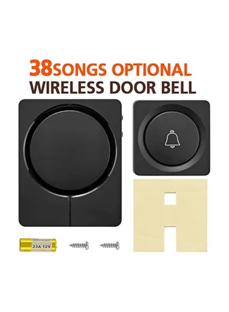 Wireless Doorbell, Modern Stylish Design, Heavy Duty, Easy to Install, Wireless Doorbell with 38 Different Melodies, Battery Operated, Adhesive Mount - For Home, Office, and Commercial Use - Image 3