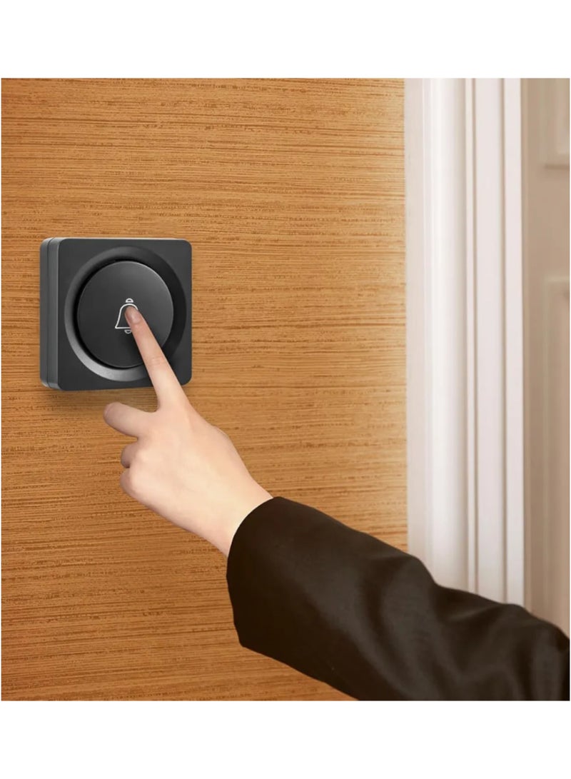 Wireless Doorbell, Modern Stylish Design, Heavy Duty, Easy to Install, Wireless Doorbell with 38 Different Melodies, Battery Operated, Adhesive Mount - For Home, Office, and Commercial Use - Image 2