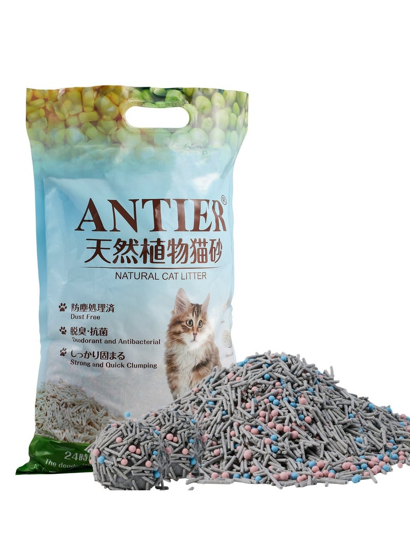 ANTIER 6L(2.5kg)Premium Mixed Tofu Cat Litter with Advanced Odor Control,flushable， Dust-Free,Strong Clumping, and Eco-Friendly Formula，Charcoal-Scented - Image 1