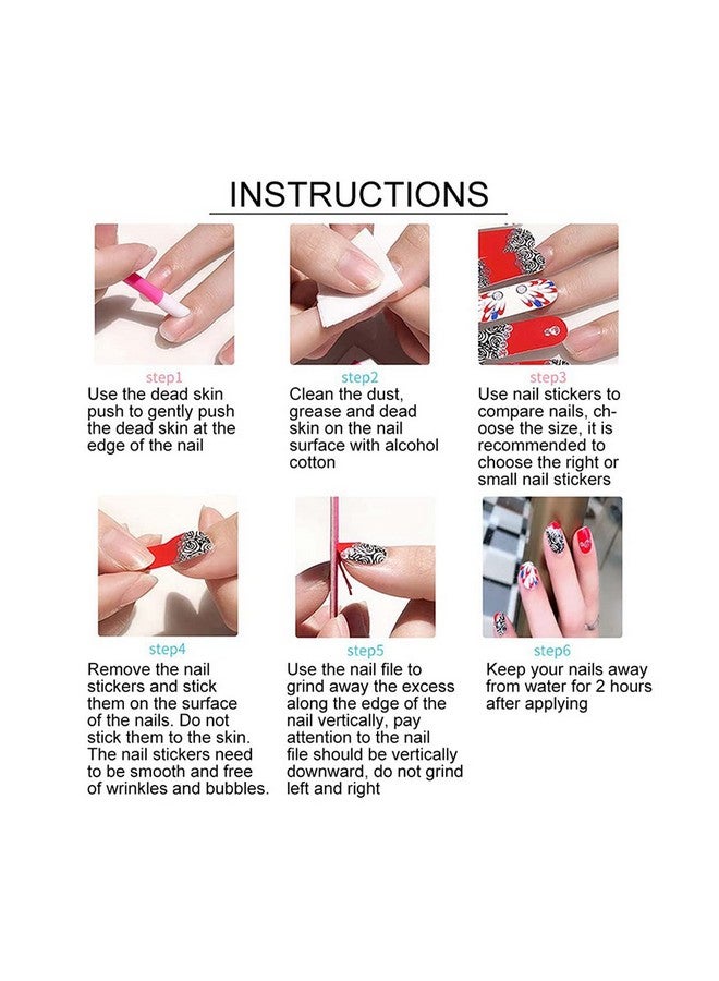 3D Nails Stickers for Women, Girls, Female & Kids Waterproof Nail Art Glittery Luxury Extension Peel Off Self-Adhesive DIY Nails Stickers 22 Tips UNE-030 - Image 4