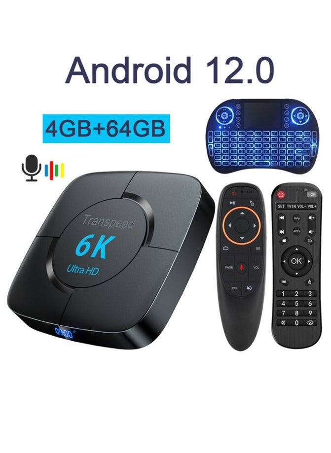 Generic Transpeed Android 12.0 Set Top Box Voice Assistant 6K  4GB 64GB  - Image 1