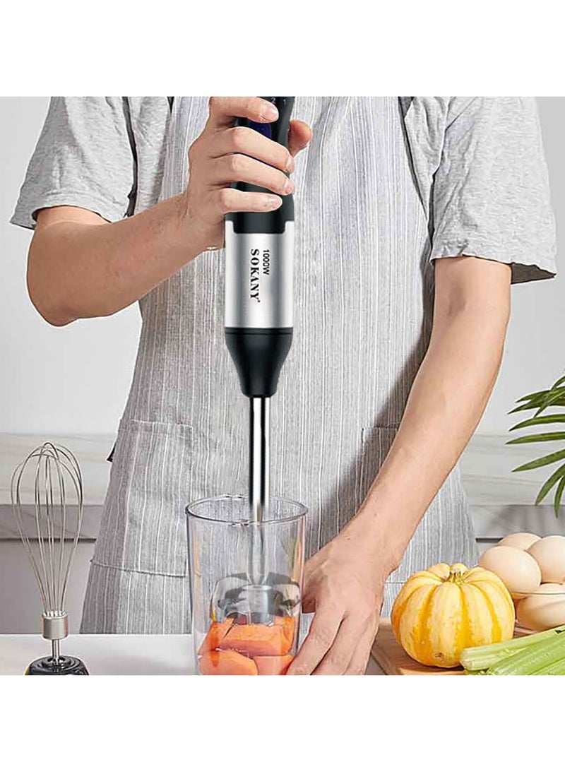 sokany 4-in-1 Multifunction Stainless Steel Handheld Electric Blender 1000W SK-1711-4 Black  - Image 4
