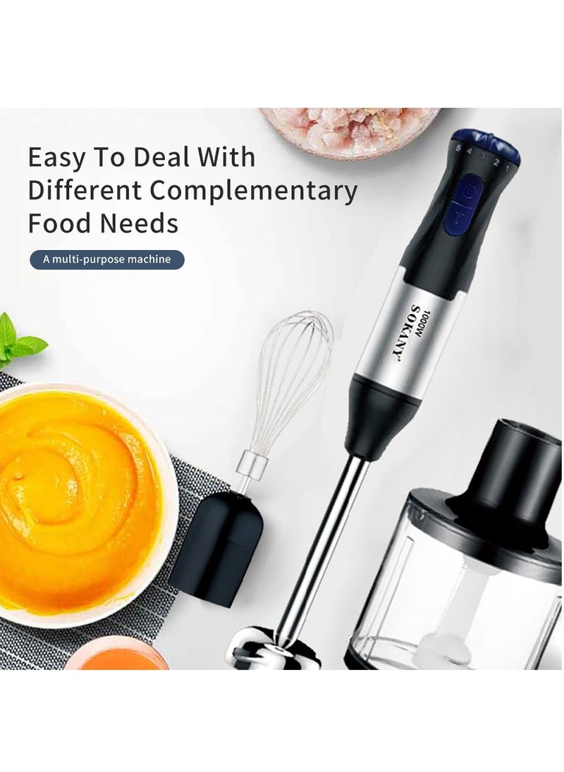 sokany 4-in-1 Multifunction Stainless Steel Handheld Electric Blender 1000W SK-1711-4 Black  - Image 3