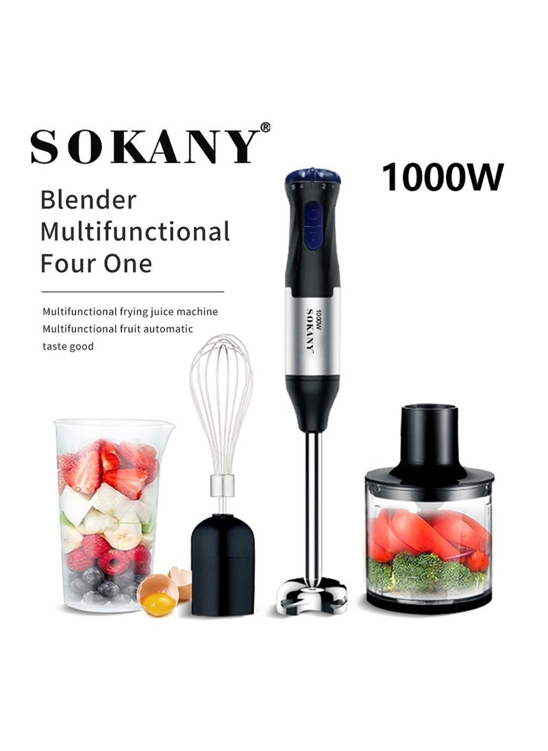 sokany 4-in-1 Multifunction Stainless Steel Handheld Electric Blender 1000W SK-1711-4 Black  - Image 2