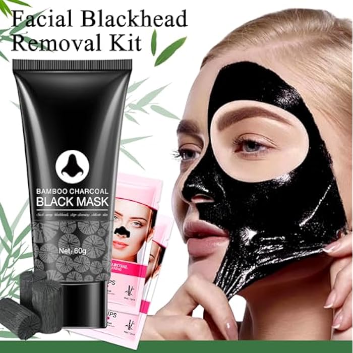 XMXueMei Blackhead Remover Peel Off Face Mask,Deep Cleansing Black Head Remover Mask for Face Nose,Blackhead Pores Remover Facial Mask and 6 Charcoal Blackhead Removal Pore Strips Set for All Skin Types（7PCS） - Image 2