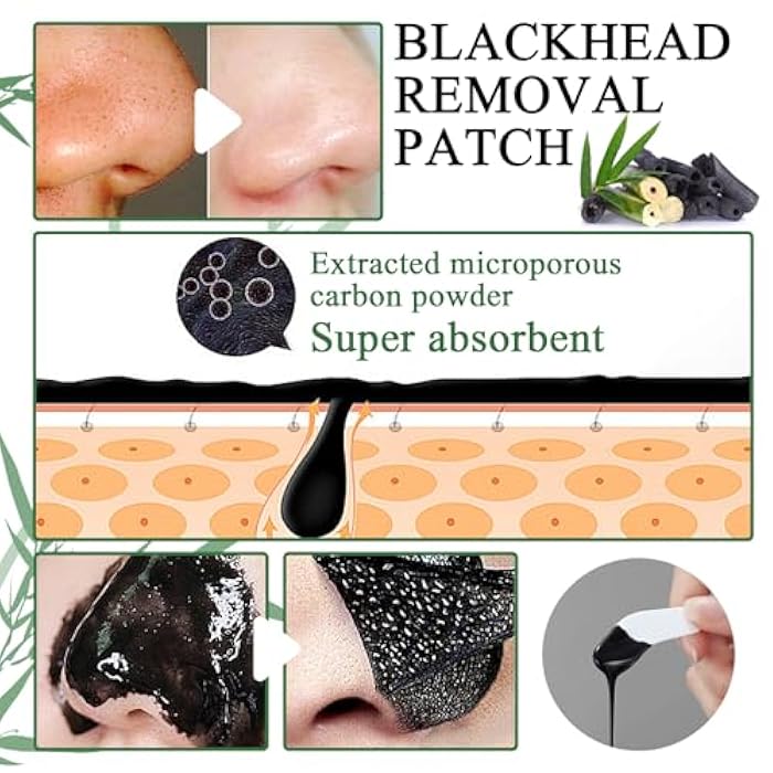 XMXueMei Blackhead Remover Peel Off Face Mask,Deep Cleansing Black Head Remover Mask for Face Nose,Blackhead Pores Remover Facial Mask and 6 Charcoal Blackhead Removal Pore Strips Set for All Skin Types（7PCS） - Image 4