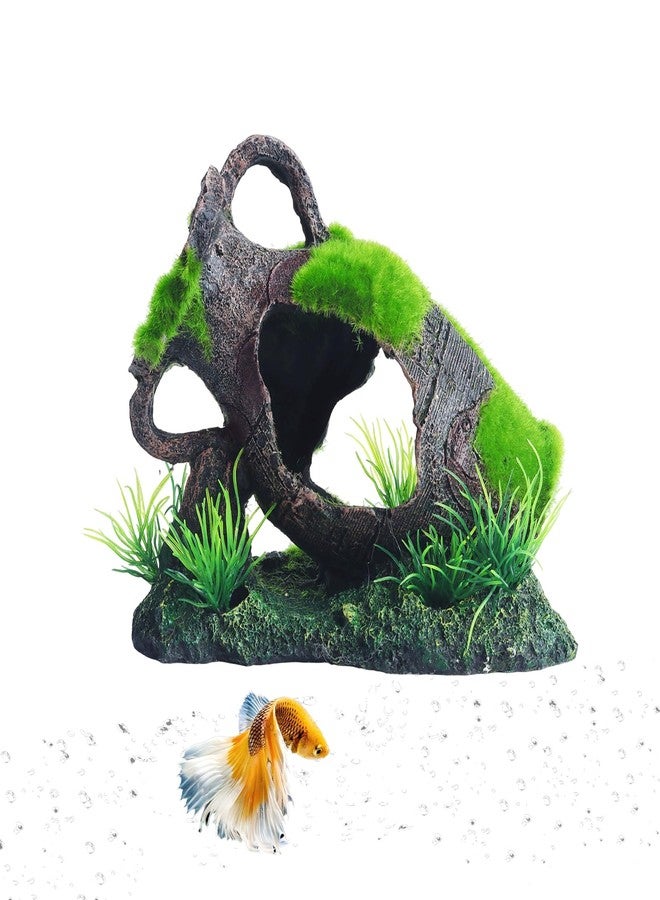 Saim Aquarium Artificial Vase Decoration, Crafts Landscaping Decor Fish Tank Ornament for Betta Cichlids Hideaway Cave, Gold Fish Hideout - Image 1