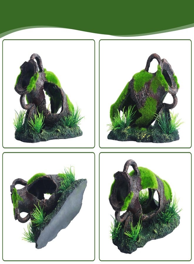 Saim Aquarium Artificial Vase Decoration, Crafts Landscaping Decor Fish Tank Ornament for Betta Cichlids Hideaway Cave, Gold Fish Hideout - Image 3