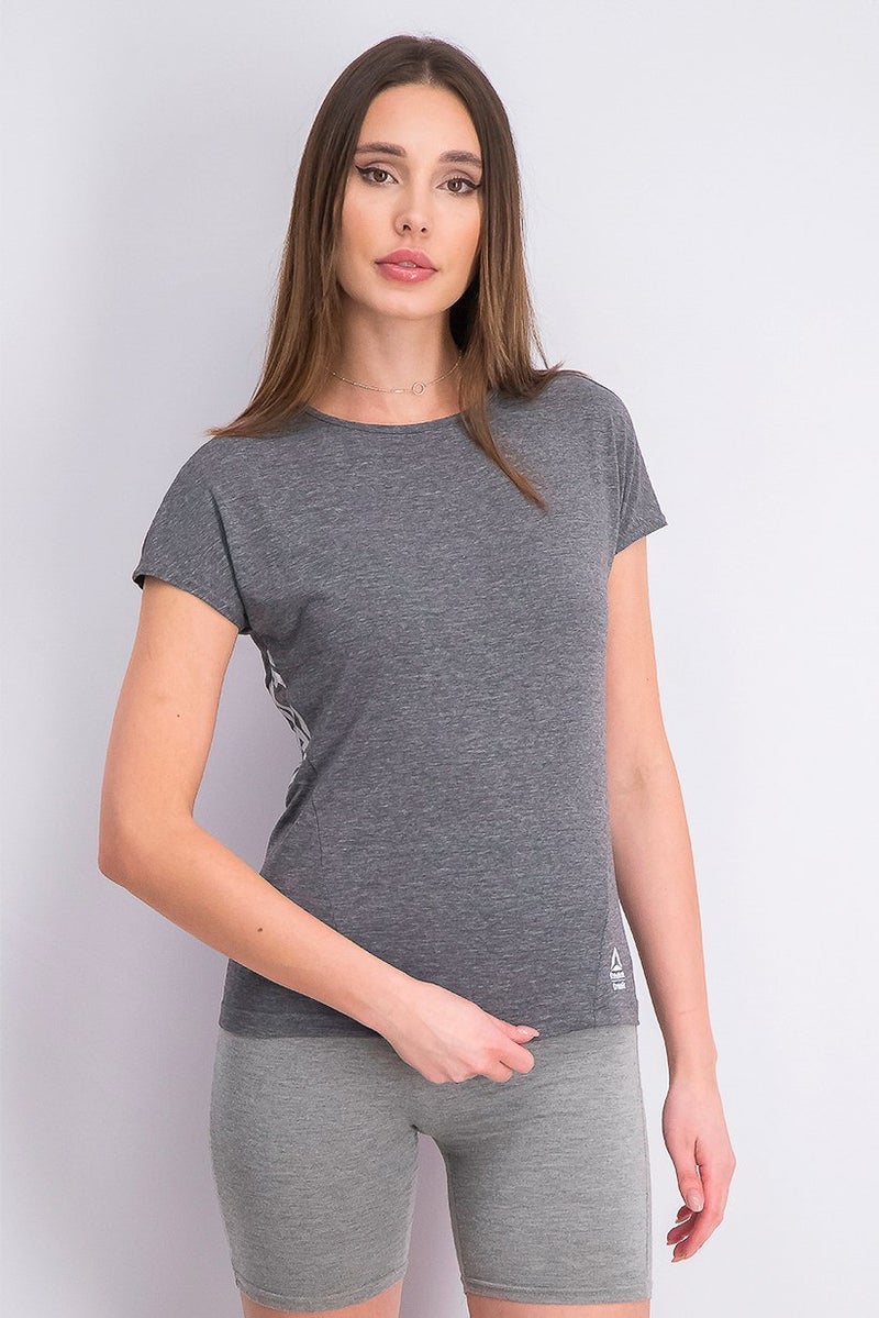 Reebok Women Crossfit Activchill Cotton Tee, Black - Image 1