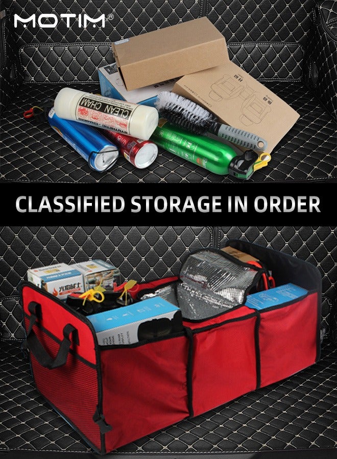 Motim 2 Pack Car Storage Trunk Organizer Large Capacity, Folding Food Insulated Storage Box, Multi-Compartment Car Storage Organizer for Car, Waterproof, Picnic, Shopping  - Image 4