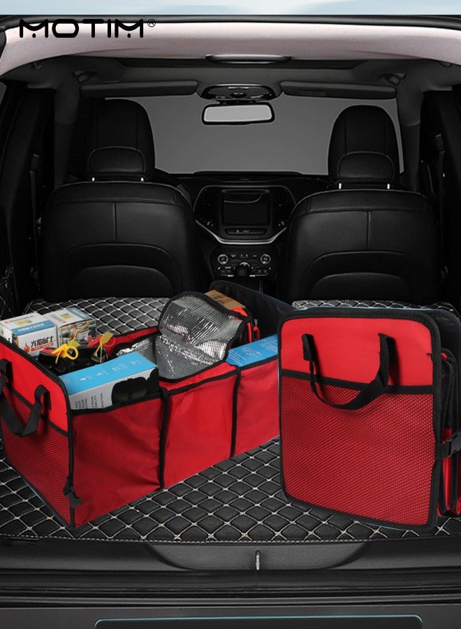 Motim 2 Pack Car Storage Trunk Organizer Large Capacity, Folding Food Insulated Storage Box, Multi-Compartment Car Storage Organizer for Car, Waterproof, Picnic, Shopping  - Image 1