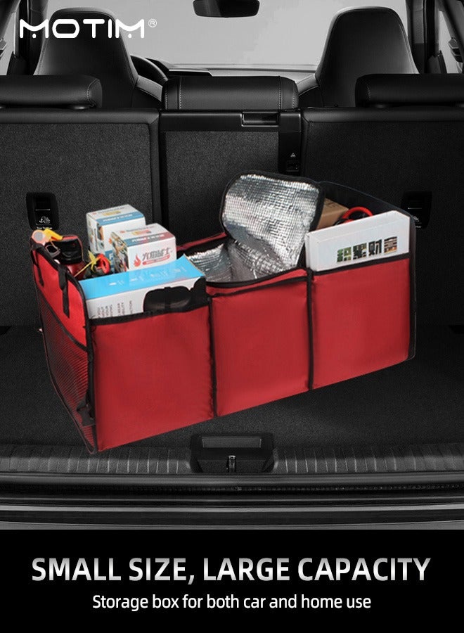 Motim 2 Pack Car Storage Trunk Organizer Large Capacity, Folding Food Insulated Storage Box, Multi-Compartment Car Storage Organizer for Car, Waterproof, Picnic, Shopping  - Image 3