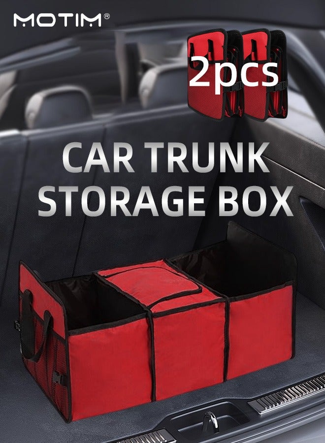 Motim 2 Pack Car Storage Trunk Organizer Large Capacity, Folding Food Insulated Storage Box, Multi-Compartment Car Storage Organizer for Car, Waterproof, Picnic, Shopping  - Image 2