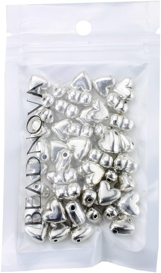 BEADNOVA 50pcs 9mm Tibetan Silver Sweet Heart Spacer Metal Beads for Jewelry Findings Making 03 - Image 2