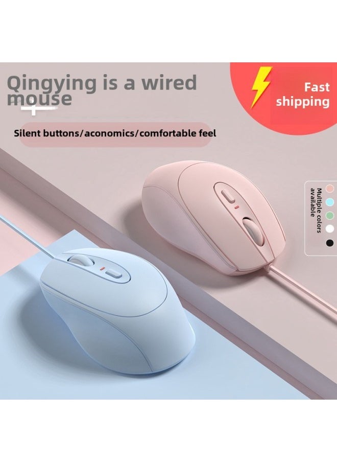 Generic - For Dell Xiaomi HP Mouse Mute Laptop Wireless Huawei Lenovo Ergonomic Apple-Color:Sakura Pink [silent Button♡Ergonomic Design Qingying-Interface:Official Standard - Image 1