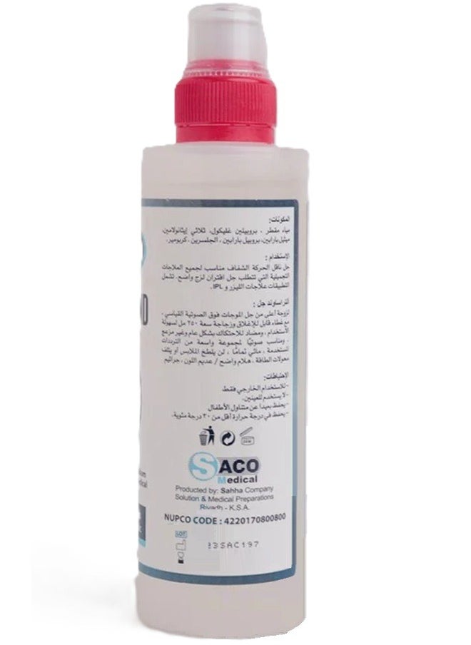 Saco - SACO Clear Ultrasound  Gel Colourless Bacteriostatic for Ultrasound and Doppler Machines and Monitors 250ml ( 2 Pack ) - Image 1