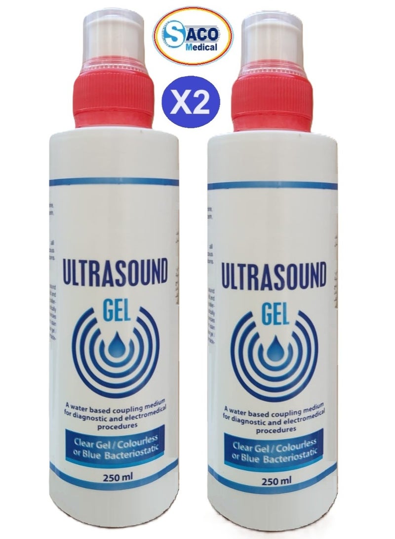 ساكو الترا ساوند جل بالموجات فوق الصوتية اقل حركة عالي اللزوجة  ومضاد للجراثيم 250 مل من ساكو ( 2 عبوة ) - Image 1