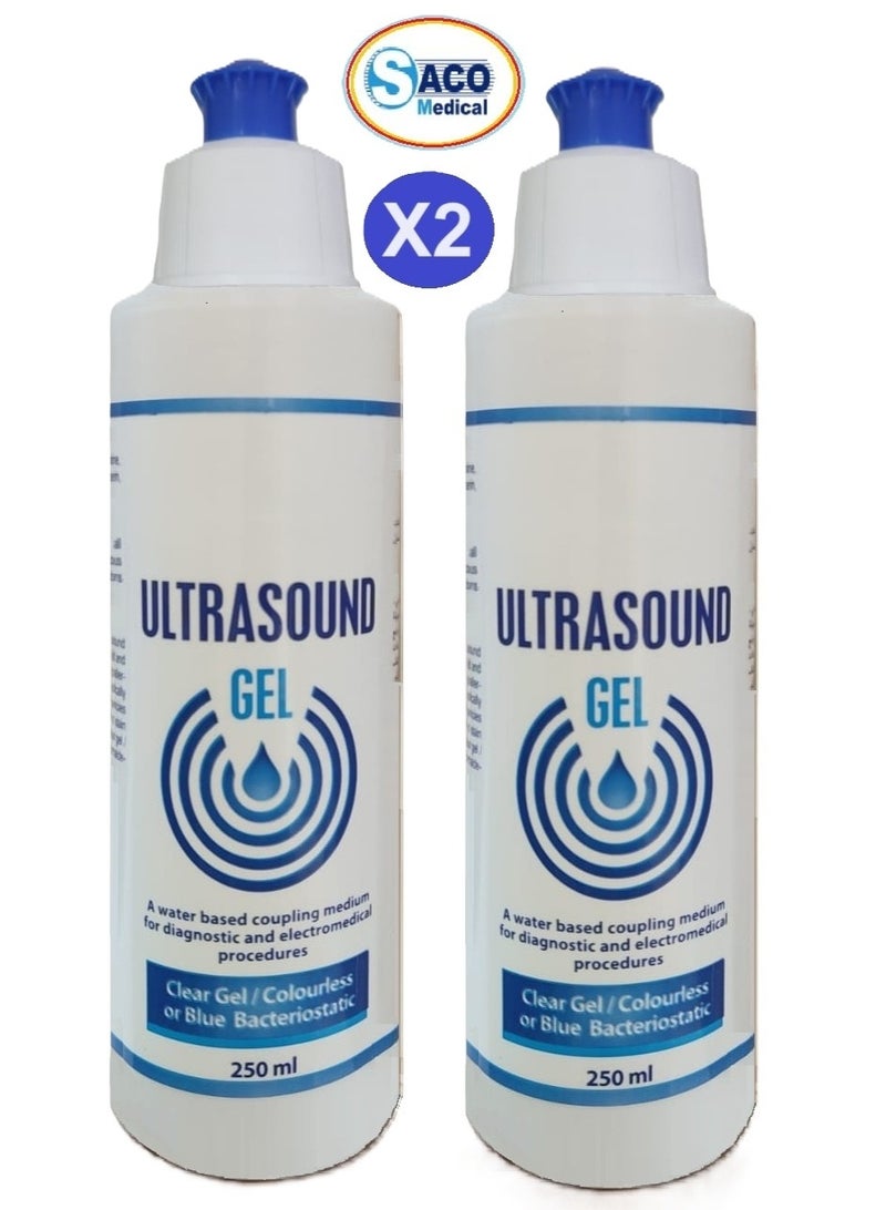 SACO Clear Ultrasound  Gel Colourless Bacteriostatic for Ultrasound and Doppler Machines and Monitors 250ml ( 2 Pack ) - Image 1