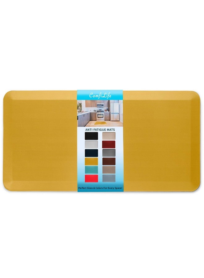 ComfiLife ComfiLife Anti Fatigue Floor Mat - 3/4 Inch Thick Kitchen Mats for Floor, Standing Desk Mat, Kitchen Rug - Comfort at Home, Office - Durable - Stain Resistant - Non-Slip Bottom (20" x 39", Mustard)  - Image 1