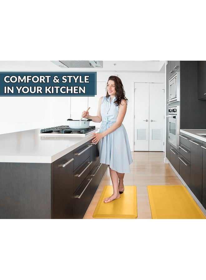 ComfiLife ComfiLife Anti Fatigue Floor Mat - 3/4 Inch Thick Kitchen Mats for Floor, Standing Desk Mat, Kitchen Rug - Comfort at Home, Office - Durable - Stain Resistant - Non-Slip Bottom (20" x 39", Mustard)  - Image 5