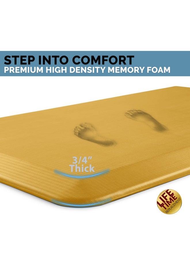 ComfiLife ComfiLife Anti Fatigue Floor Mat - 3/4 Inch Thick Kitchen Mats for Floor, Standing Desk Mat, Kitchen Rug - Comfort at Home, Office - Durable - Stain Resistant - Non-Slip Bottom (20" x 39", Mustard)  - Image 2
