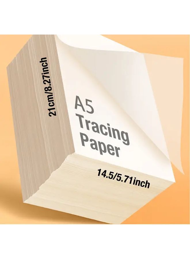 100 Sheets A5 Tracing Paper for Art and Calligraphy Heavy Duty Compatible with Pencil Marker - Image 2