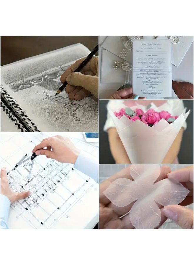 100 Sheets A5 Tracing Paper for Art and Calligraphy Heavy Duty Compatible with Pencil Marker - Image 1