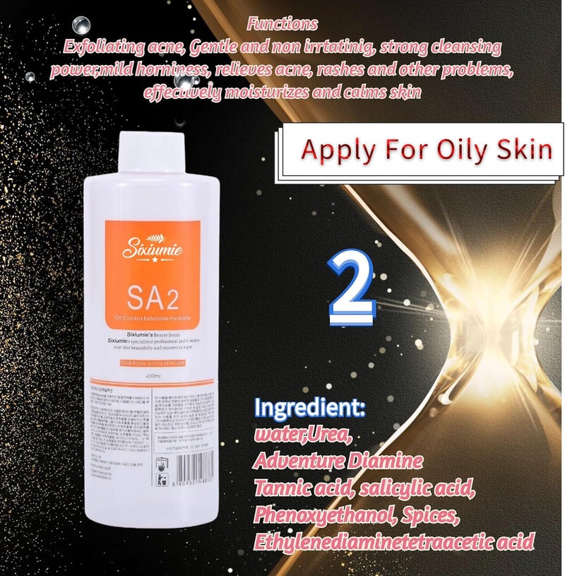 Marfort AS1 SA2 AO3 Aqua Peeling Solution Top Salon Skin Scrub Hydra Skin Scrub Special Solution Small Bubble Solution (3 x 400ml) - Image 3