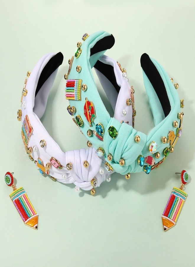 PHALIN Teacher Headbands for Women, Pencil Printed Wide Knotted Headbands, Teacher Appreciation Gifts, Back To School Hair Accessory Gifts (Pattern E) - Image 4