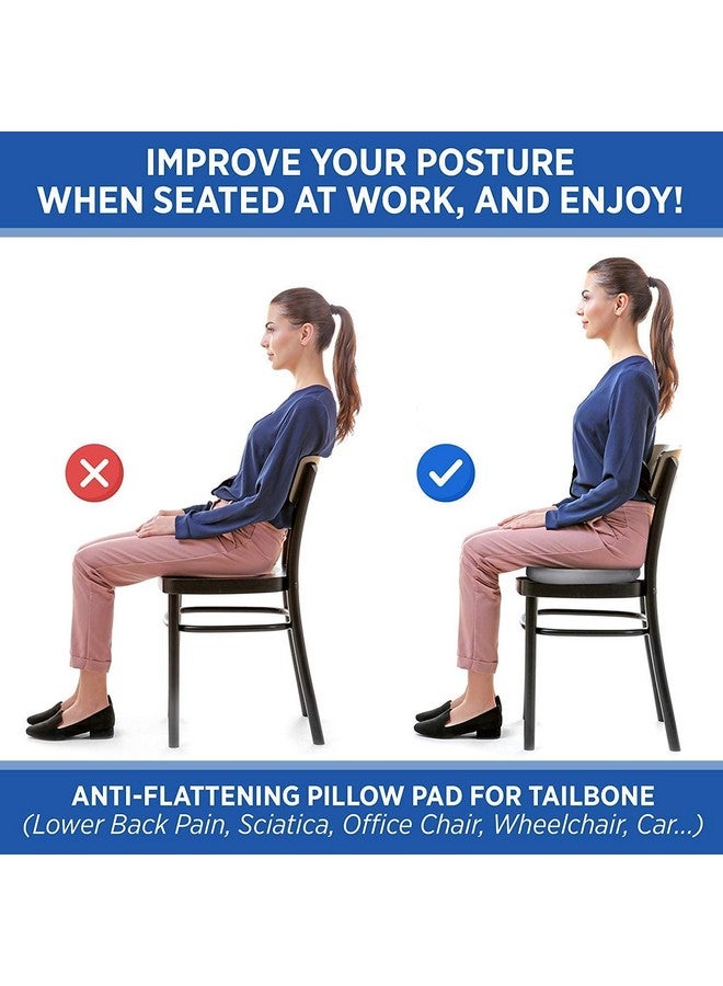 ZAXTY Orthopaedic Foam Coccyx Cushion Seat for Tailbone Pain, Sciatica, Lower Back Support and Pain Relief Ventilated Seat Cushion with Removable Cover for Office/Home Chair |Blue|Universal - Image 2