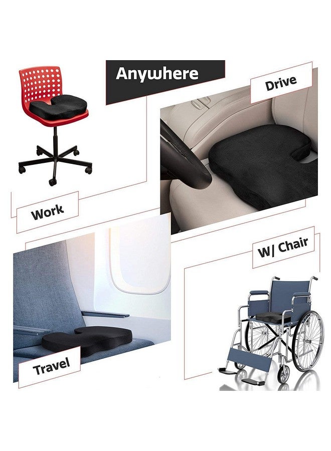 ZAXTY Orthopaedic Foam Coccyx Cushion Seat for Tailbone Pain, Sciatica, Lower Back Support and Pain Relief Ventilated Seat Cushion with Removable Cover for Office/Home Chair |Blue|Universal - Image 5