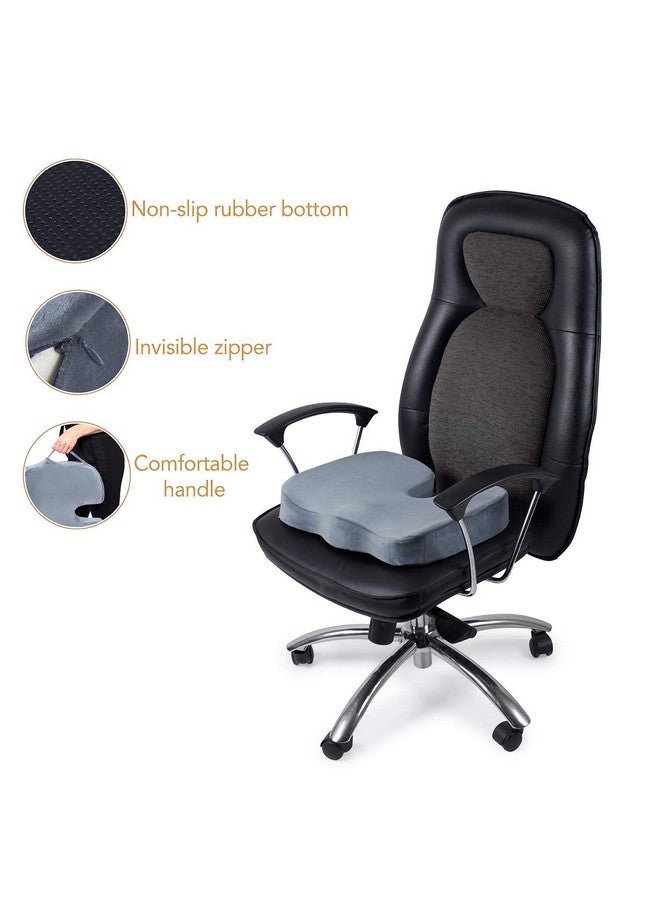 ZAXTY Orthopaedic Foam Coccyx Cushion Seat for Tailbone Pain, Sciatica, Lower Back Support and Pain Relief Ventilated Seat Cushion with Removable Cover for Office/Home Chair |Blue|Universal - Image 3