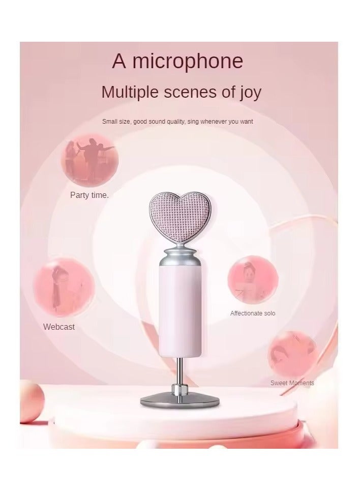 ميكروفون مكثف احترافي فعال لتقليل الضوضاء بمنفذ USB للهواتف المحمولة وأجهزة الكمبيوتر والبث المباشر باللون الوردي - Image 3