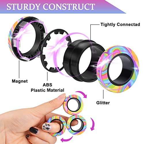 Cevioce Easter Basket Stuffers for Teens Boys Girls 27Pcs Magnetic Rings Fidget Toy Set ADHD Anxiety Magnetic Fidget Toys Adults Fidget Spinner Rings for Relief Easter Gifts for Kids Year Old - Image 5