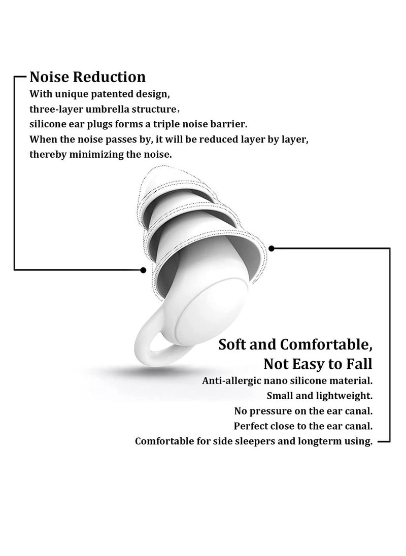 SYOSI - Silicone Ear Plugs for Sleeping Noise Cancelling, Soft Reusable Earplugs for Sleep, Ear Plug for Swimming Snoring Traveling Studying Working Mowing Loud Noise - Image 1