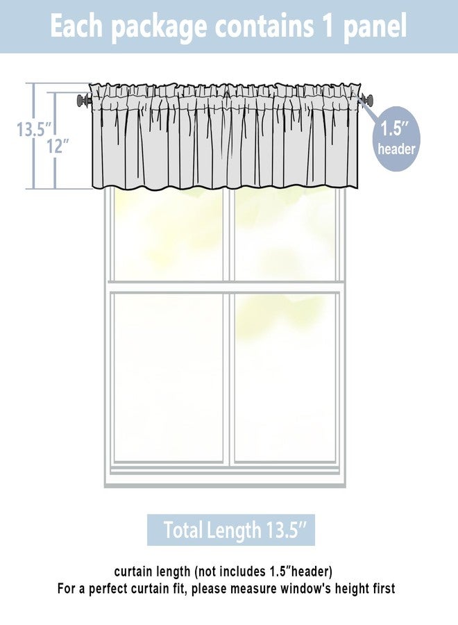 Lecloud Natural Valance for Window 12 Inch Length, Light Filtering Faux Linen Textured Soft Kitchen Curtains, Airy Short Drapes with Rod Pockets for Bathroom Basement Farmhouse, 60" W x 12" L 1 Panel - Image 3