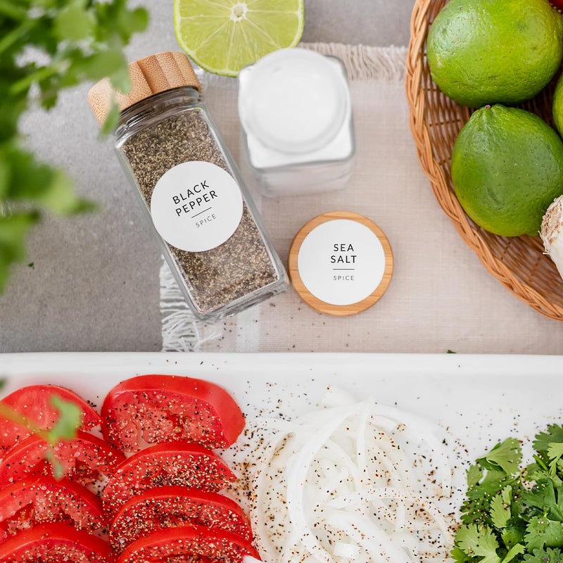 SAVVY & SORTED Minimalist Round Spice Labels for Lids - 140 Spice Jar Labels for Spice Containers - Waterproof Kitchen Labels for Spice Jars - Spice Organization Labels Herb Seasoning Pantry Labels - Image 2